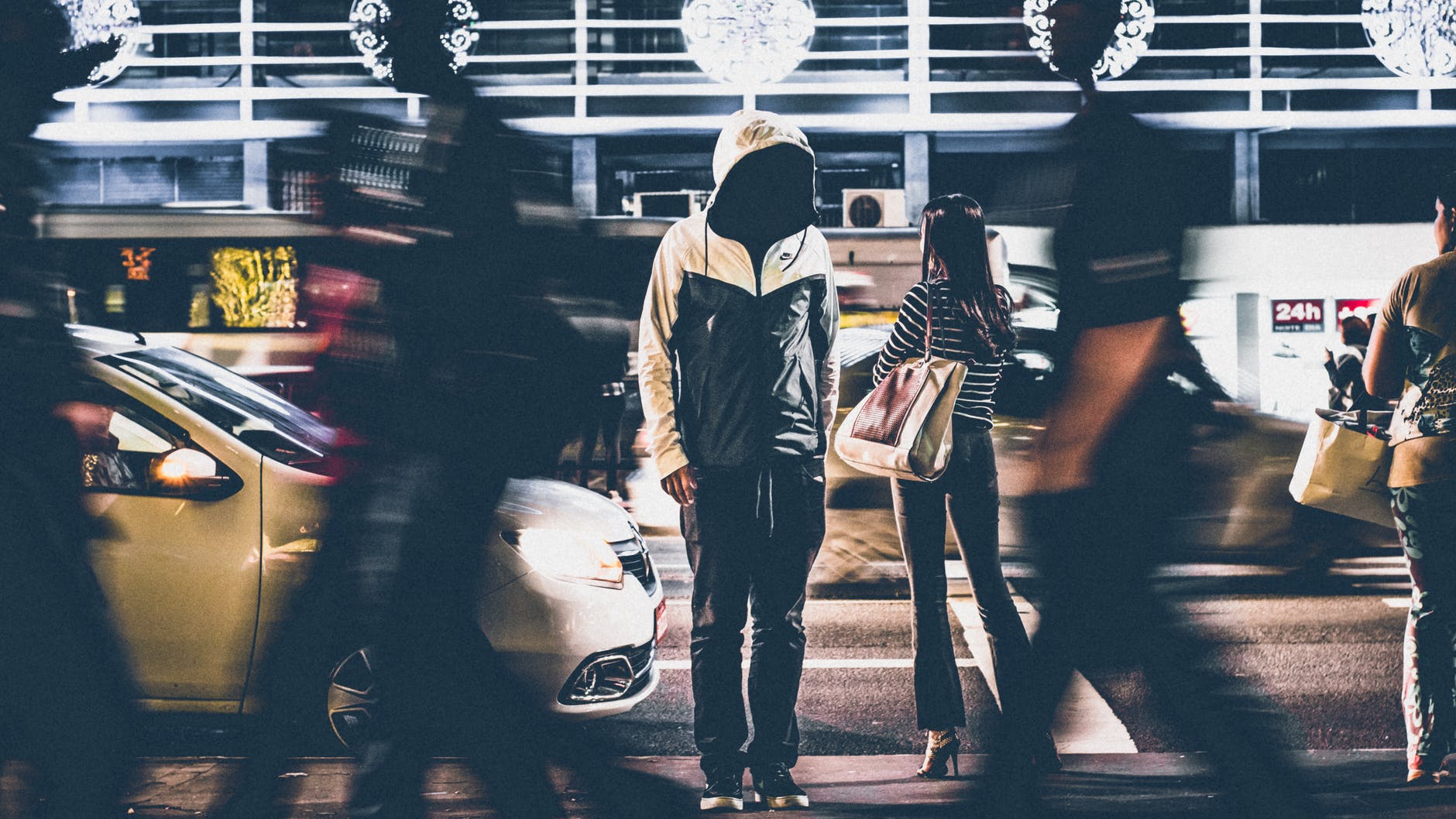 timelapse photography of people crossing roads