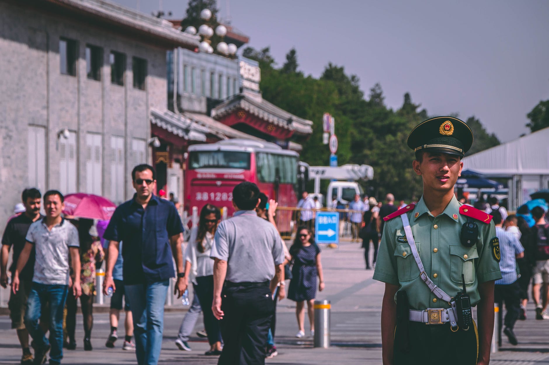 people on street standing