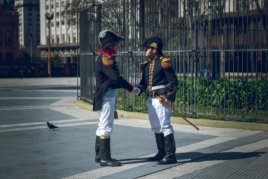 historical reenactment in buenos aires plaza