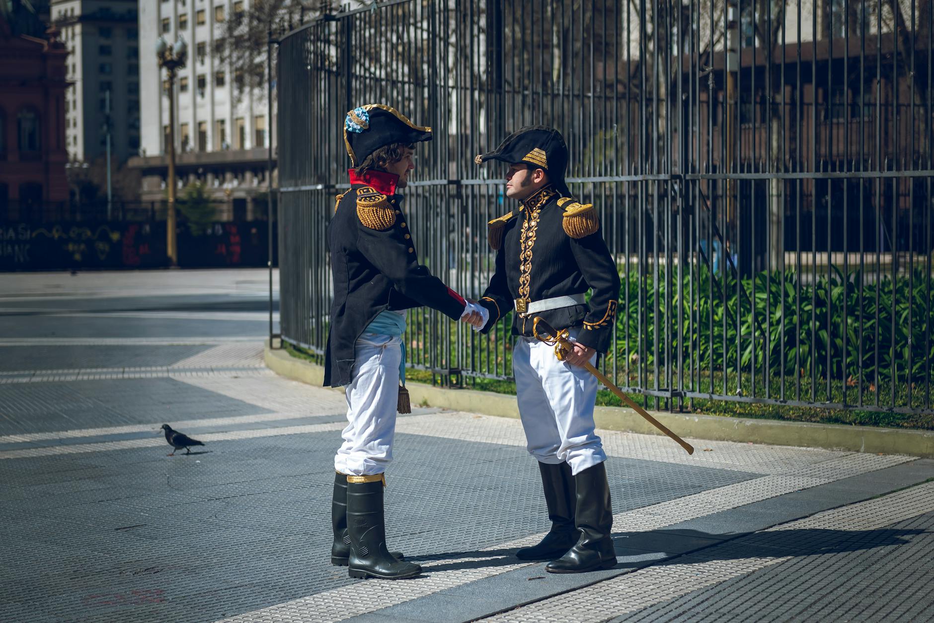 historical reenactment in buenos aires plaza