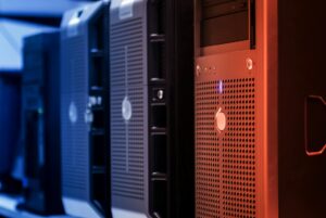line of pc towers